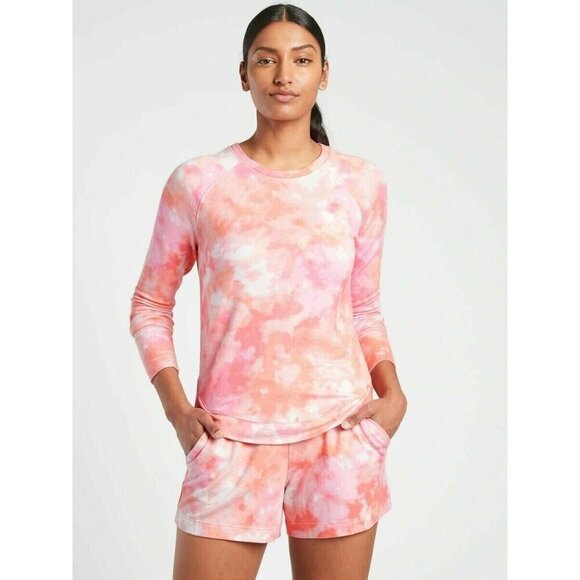 Athleta Women's Mindset Tie Dye Sweatshirt Size 2X Positive Latitude Pink 980608 - Picture 1 of 12